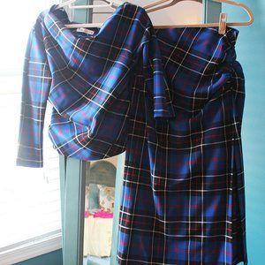 2 Piece Plaid Top and Skirt